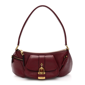 CHLOE Grained Calfskin The 99 Shoulder Bag Brunet Brunet Red