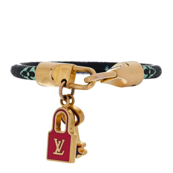 LOUIS VUITTON Monogram Multicolor Luck It Bracelet 17 Black