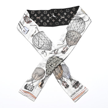 LOUIS VUITTON Silk Monogram Up And Away Bandeau Black White