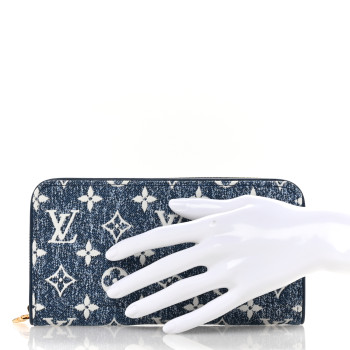 LOUIS VUITTON Denim Monogram Jacquard Zippy Wallet Blue