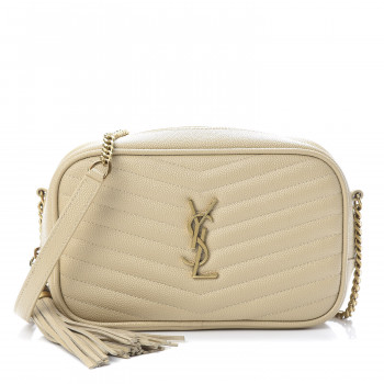 SAINT LAURENT Grain De Poudre Matelasse Monogram Mini Lou Camera Bag Sea Salt