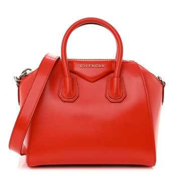 GIVENCHY Shiny Lord Calfskin Mini Antigona Red