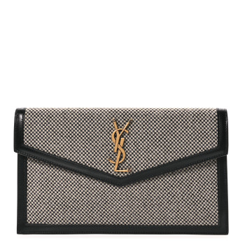SAINT LAURENT Canvas Uptown Pouch Black White