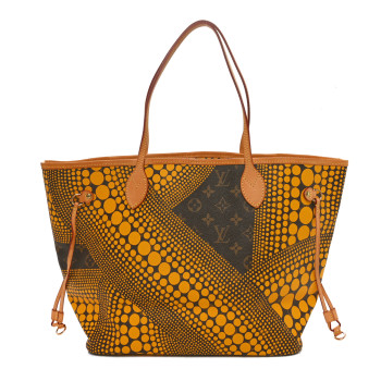 LOUIS VUITTON Monogram Kusama Waves Neverfull MM Yellow