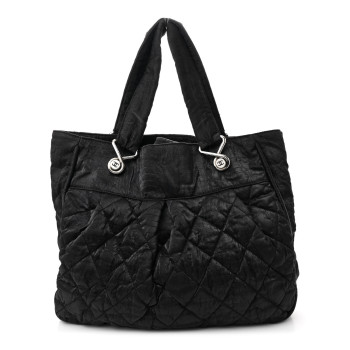CHANEL Crinkled Coated Canvas Le Marais Large Tote Black CHANEL Crinkled Coated Canvas Le Marais Large Tote Black