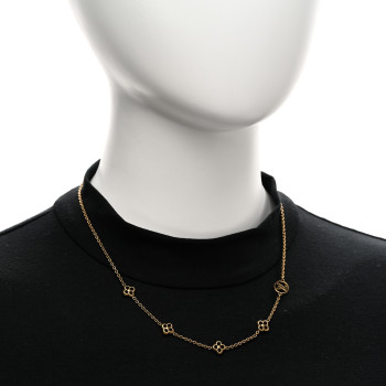 LOUIS VUITTON Metal Flowerful Choker Necklace Gold