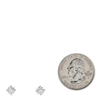 TIFFANY Platinum Diamond 1.00ctw Round Solitaire Earrings