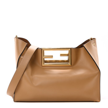 FENDI Vitello King Medium Fendi Way Tote Miele Scuro