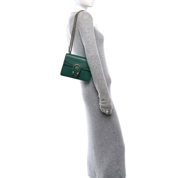 GUCCI Calfskin Mini Dionysus Shoulder Bag Emerald