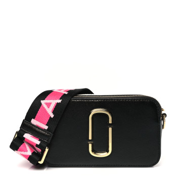 MARC JACOBS Saffiano Snapshot Camera Bag Black Grey