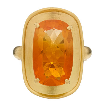 IRENE NEUWIRTH 18K Yellow Gold Fire Opal Infinity Cocktail Ring 53 6.25