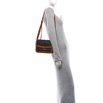 CELINE Triomphe Canvas Calfskin Medium Triomphe Bag Tan