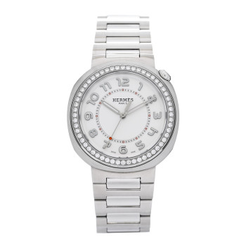 HERMES Stainless Steel Diamond Bezel 36mm Cut Automatic Watch