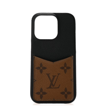 LOUIS VUITTON Reverse Monogram Pallas iPhone 14 Pro Bumper Black