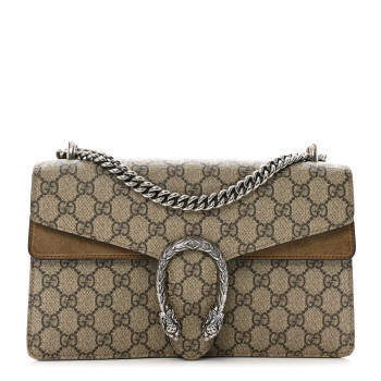 GUCCI GG Supreme Monogram Small Dionysus Shoulder Bag Taupe