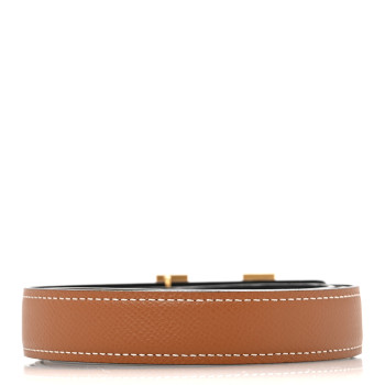 HERMES Box Togo 24mm Mini Martelee H Belt 95 38 Black Gold