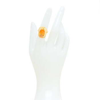 IRENE NEUWIRTH 18K Yellow Gold Fire Opal Infinity Cocktail Ring 53 6.25