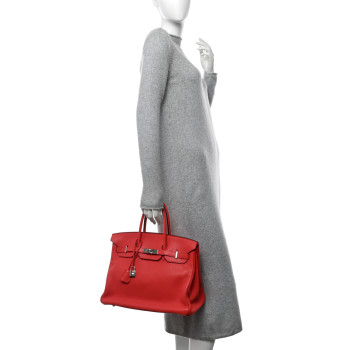 HERMES Epsom Birkin 35 Rouge Casaque
