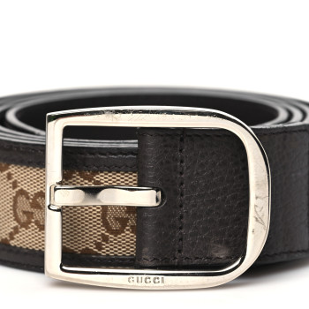 GUCCI Monogram Dollar Calfskin 40mm Belt 115 46 Beige Ebony Testa Di Moro