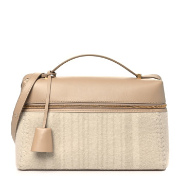 LORO PIANA Smooth Calfskin Cashmere L27 Extra Bag Ancient Paper