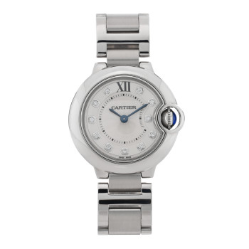 CARTIER Stainless Steel Diamond 28mm Ballon Bleu De Cartier Quartz Watch