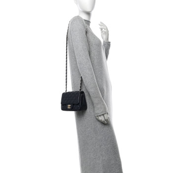CHANEL Lambskin Quilted Mini Square Flap Navy