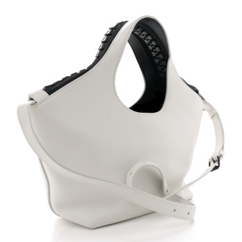 BALENCIAGA Shiny Calfskin Megazip Tote White