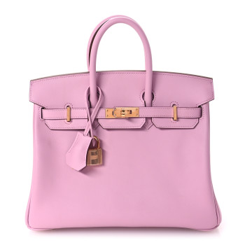 HERMES Swift Birkin 25 Mauve Sylvestre