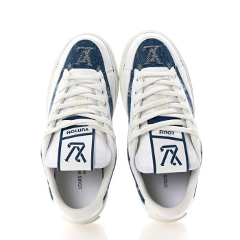 LOUIS VUITTON Denim Charlie Trainers 36 White Blue