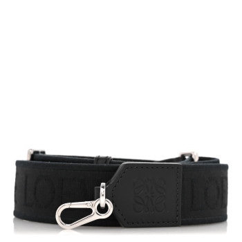 LOEWE Calfskin Jacquard Webbing Anagram Strap Black