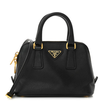 PRADA Saffiano Lux Mini Promenade Tote Black