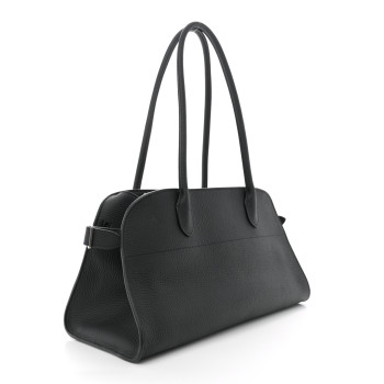 THE ROW Matte Grained Calfskin Margaux Shoulder 12 Black