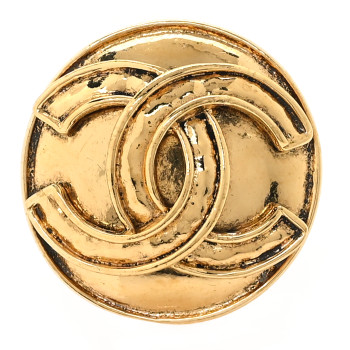 CHANEL CC Round Brooch Gold