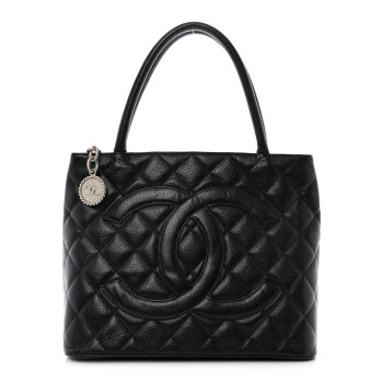 CHANEL Caviar Quilted Medallion Tote Black