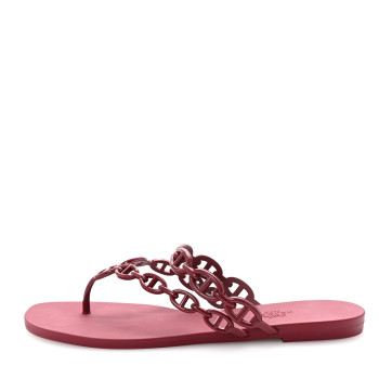 HERMES Rubber Chaine d'Ancre Island Sandals 41 Rouge H
