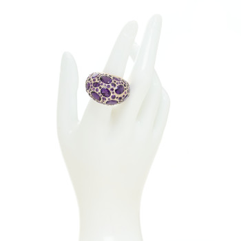 POMELLATO 18K Rose Gold Sterling Silver Amethyst Tabou Ring 54 7