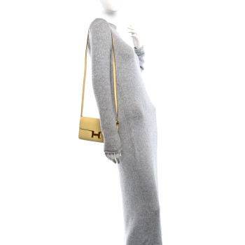 HERMES Epsom Constance Long Wallet To Go Wallet Jaune Poussin