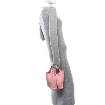 HERMES Taurillon Clemence Picotin Lock 18 PM Rose Sakura