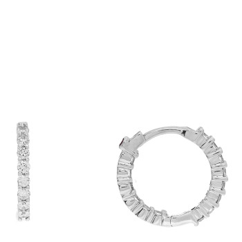 ROBERTO COIN 18K White Gold Diamond .76ctw Inside Out Hoop Earrings
