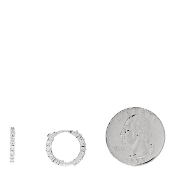 ROBERTO COIN 18K White Gold Diamond .76ctw Inside Out Hoop Earrings