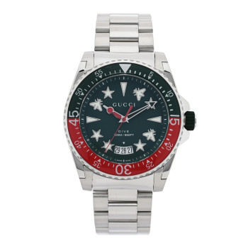 GUCCI Stainless Steel 45mm Dive Quartz Watch Green