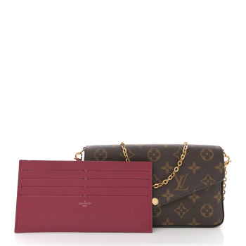 LOUIS VUITTON Monogram Pochette Felicie Chain Wallet Fuchsia LOUIS VUITTON Monogram Pochette Felicie Chain Wallet Fuchsia