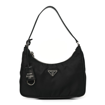 PRADA Tessuto Nylon Saffiano Mini Re-Edition 2000 Bag Black
