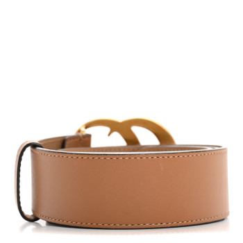 GUCCI Calfskin Double G 40mm Belt 80 32 Tan