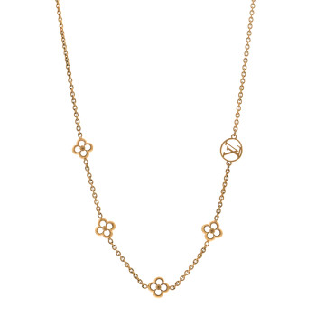 LOUIS VUITTON Metal Flowerful Choker Necklace Gold
