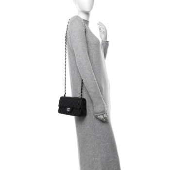 CHANEL Lambskin Quilted Mini Rectangular Flap Black