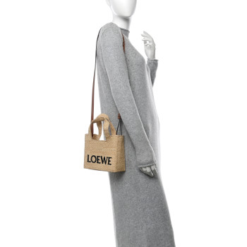 LOEWE X PAULA'S IBIZA Raffia Font Tote Natural Tan