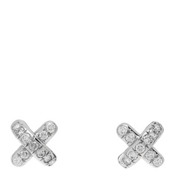 TIFFANY Platinum Diamond Cross Stitch X Stud Earrings