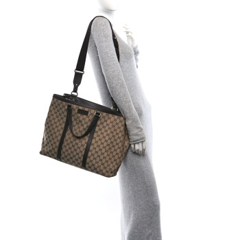 GUCCI GG Monogram Large Joy Tote Bag Dark Brown