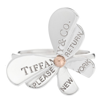 TIFFANY Sterling Silver 18K Rose Gold Return to Tiffany Love Bugs Butterfly Ring 49 5